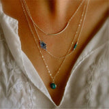 18k Rhinestone Necklace Simple Gold Chain Necklace Silver Chain