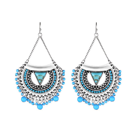 Hot New European Designer Alloy Beads Vintage Big Drop Boho Earrings